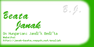 beata janak business card